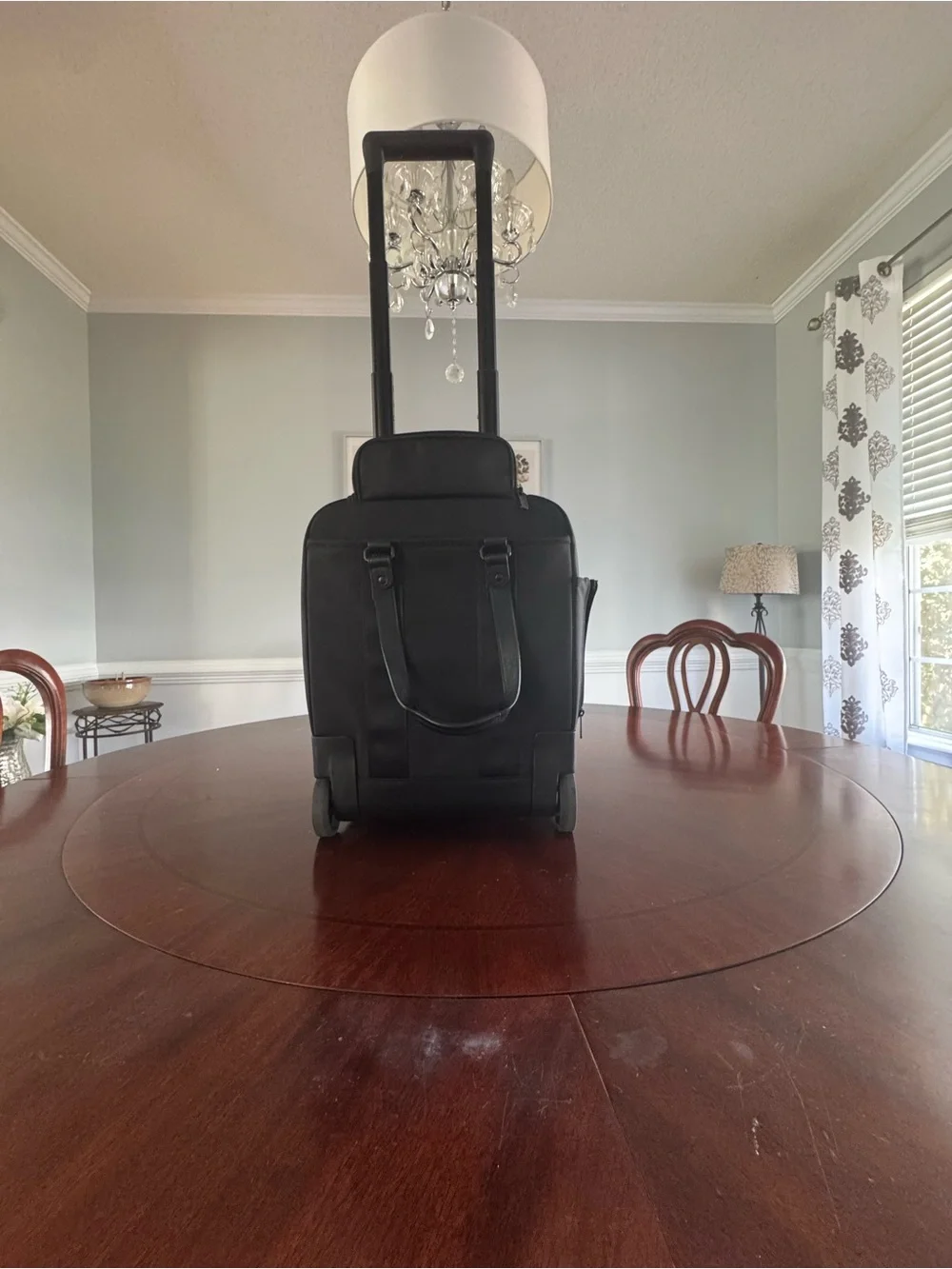 Victorinox Rolling Expandable Laptop Carry On Briefcase with Leather Accents